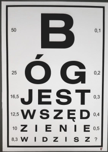 Plakat "Bóg jest wszędzie, nie widzisz?"