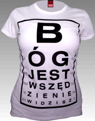 Koszulka "Okulista" Bóg jest wszędzie Biała